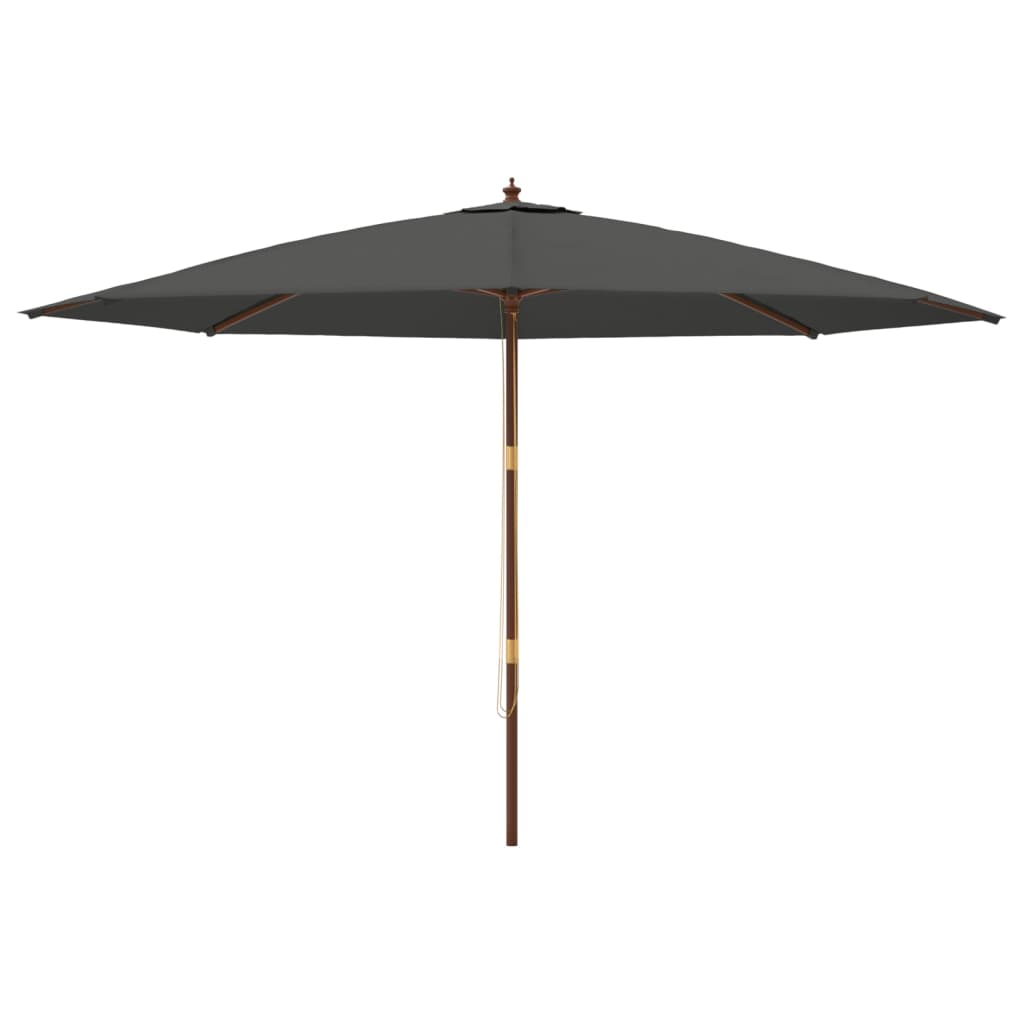 Parasol met houten paal 400x273 cm antracietkleurig is nu te koop bij PeponiXL, paradijselijk wonen!