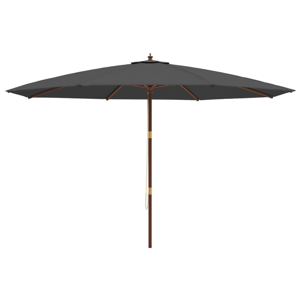 Parasol met houten paal 400x273 cm antracietkleurig is nu te koop bij PeponiXL, paradijselijk wonen!