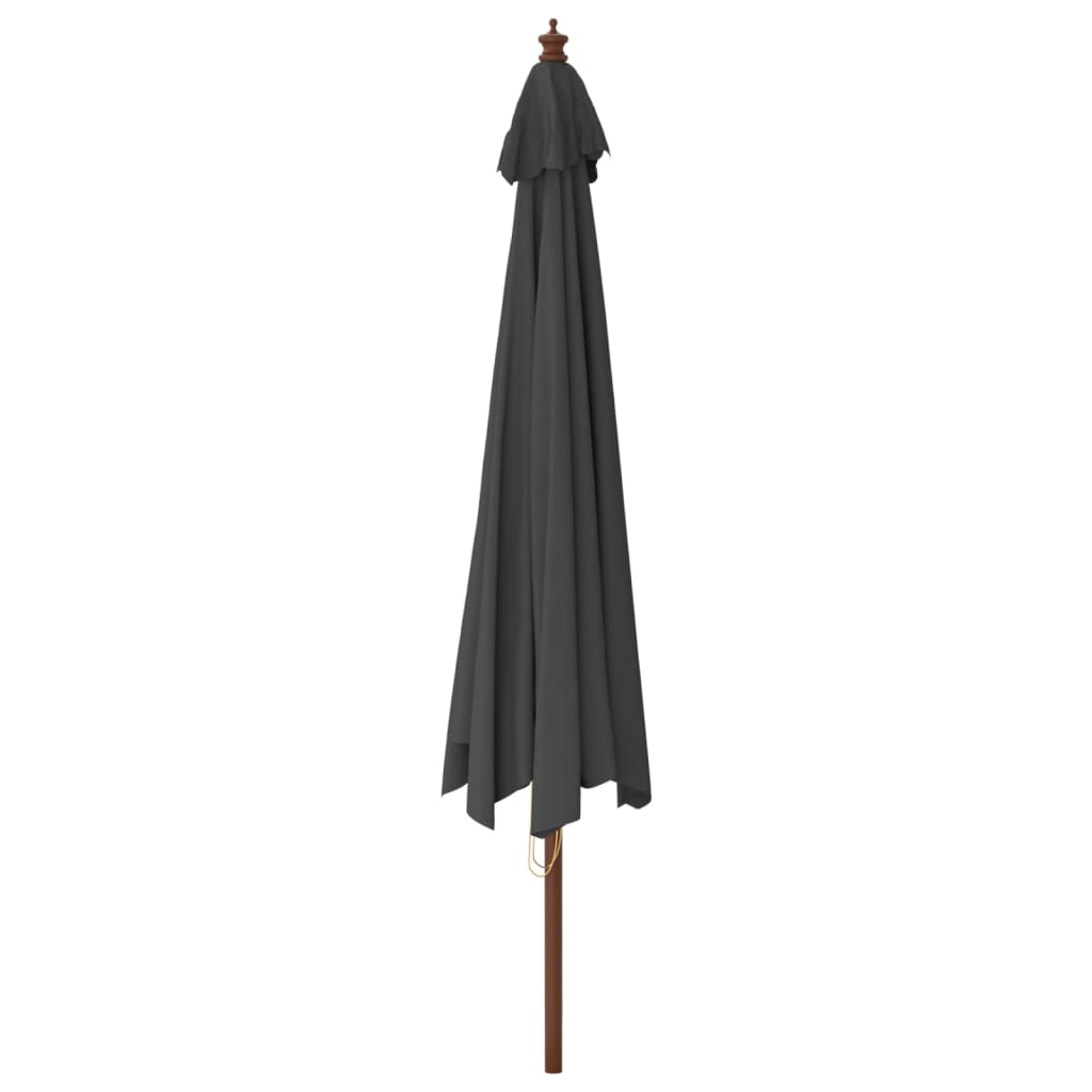 Parasol met houten paal 400x273 cm antracietkleurig is nu te koop bij PeponiXL, paradijselijk wonen!