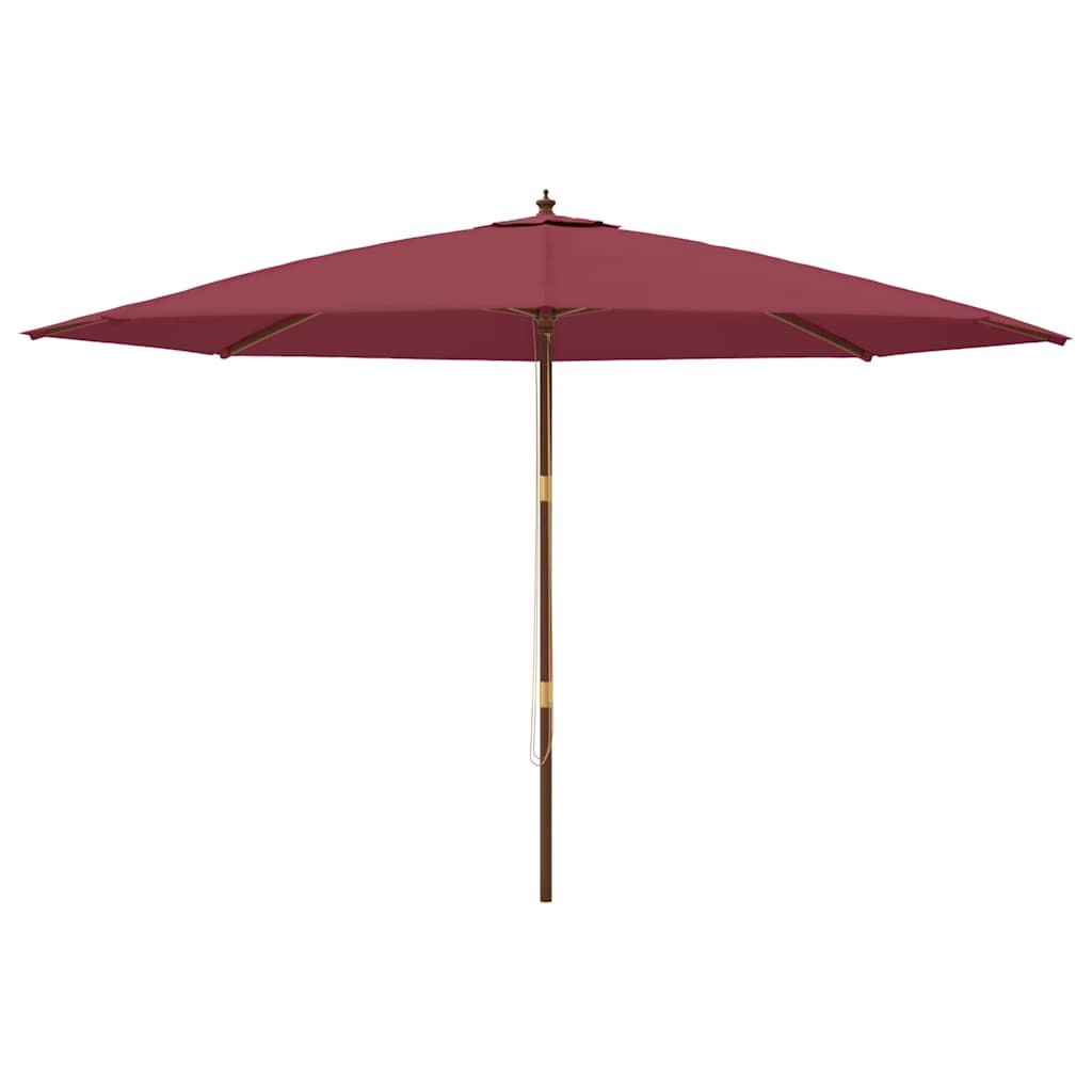 Parasol met houten paal 400x273 cm bordeauxrood is nu te koop bij PeponiXL, paradijselijk wonen!