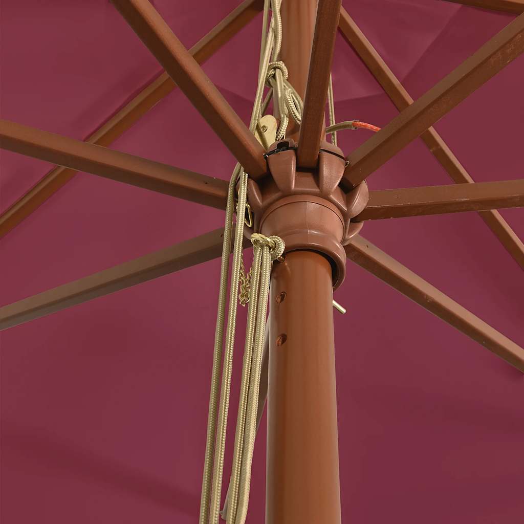 Parasol met houten paal 400x273 cm bordeauxrood is nu te koop bij PeponiXL, paradijselijk wonen!