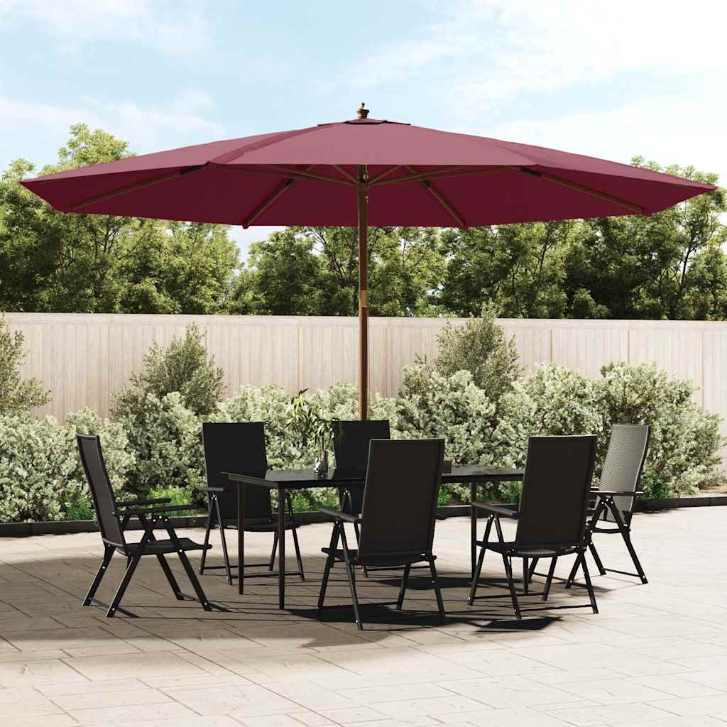 Parasol met houten paal 400x273 cm bordeauxrood is nu te koop bij PeponiXL, paradijselijk wonen!