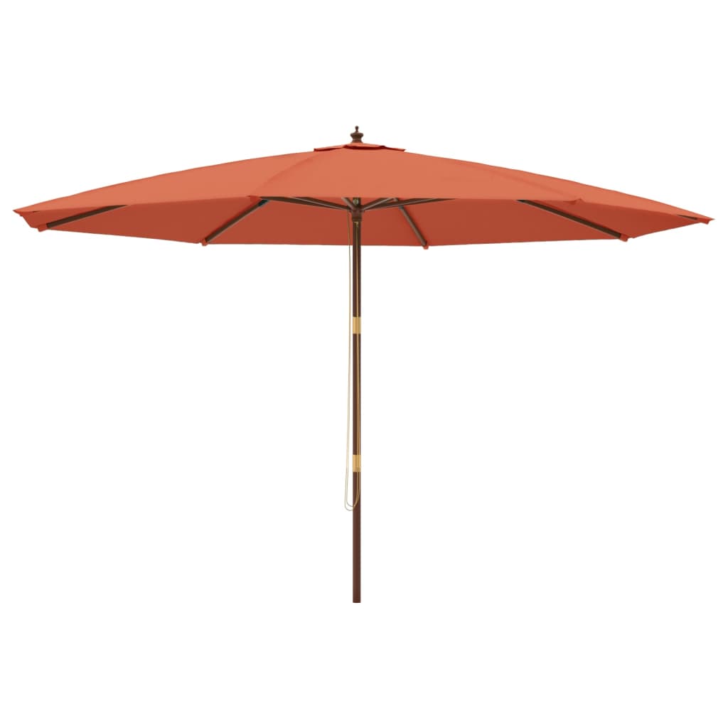 Parasol met houten paal 400x273 cm terracottakleurig is nu te koop bij PeponiXL, paradijselijk wonen!