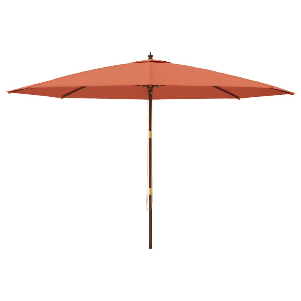 Parasol met houten paal 400x273 cm terracottakleurig is nu te koop bij PeponiXL, paradijselijk wonen!