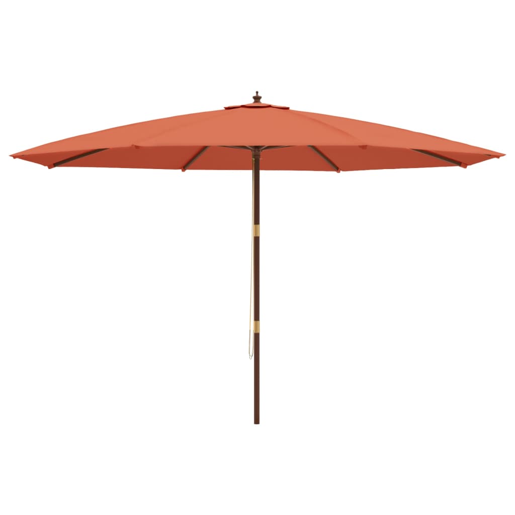 Parasol met houten paal 400x273 cm terracottakleurig is nu te koop bij PeponiXL, paradijselijk wonen!
