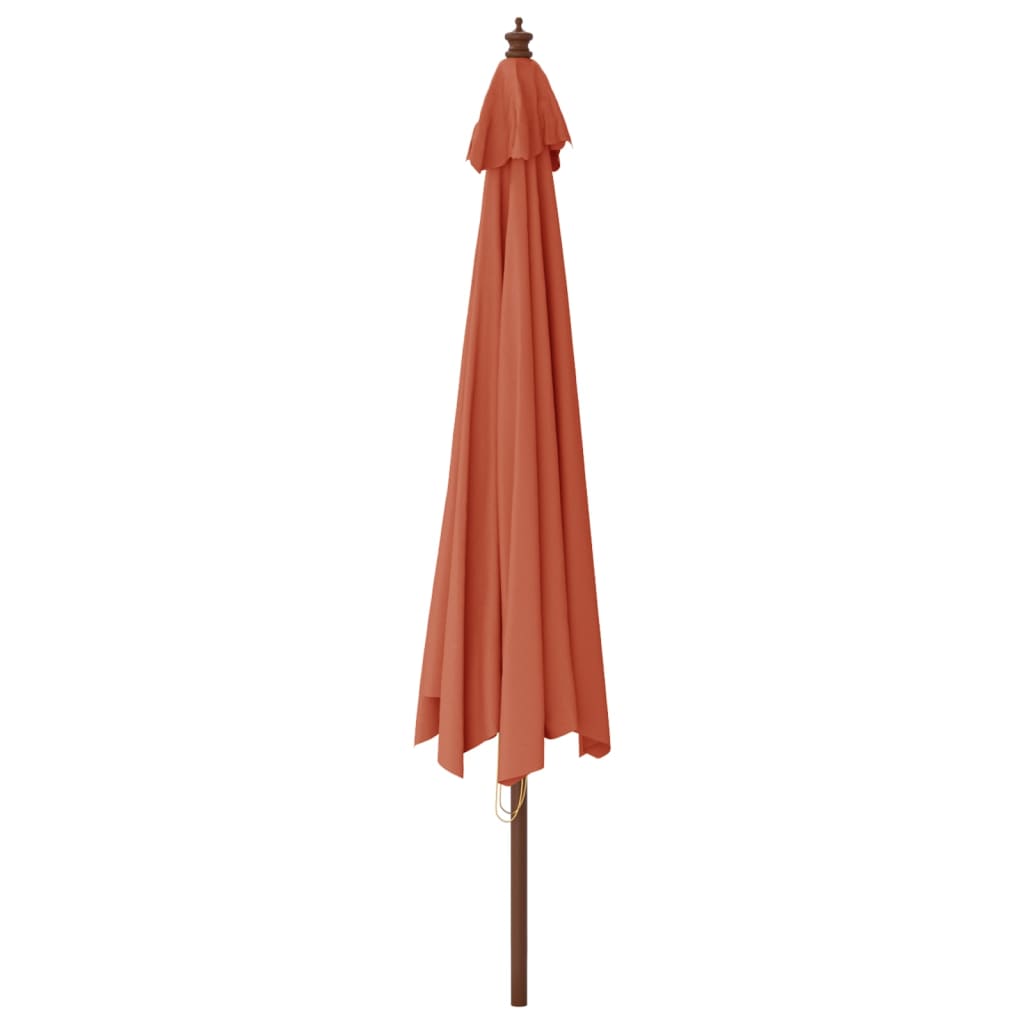 Parasol met houten paal 400x273 cm terracottakleurig is nu te koop bij PeponiXL, paradijselijk wonen!