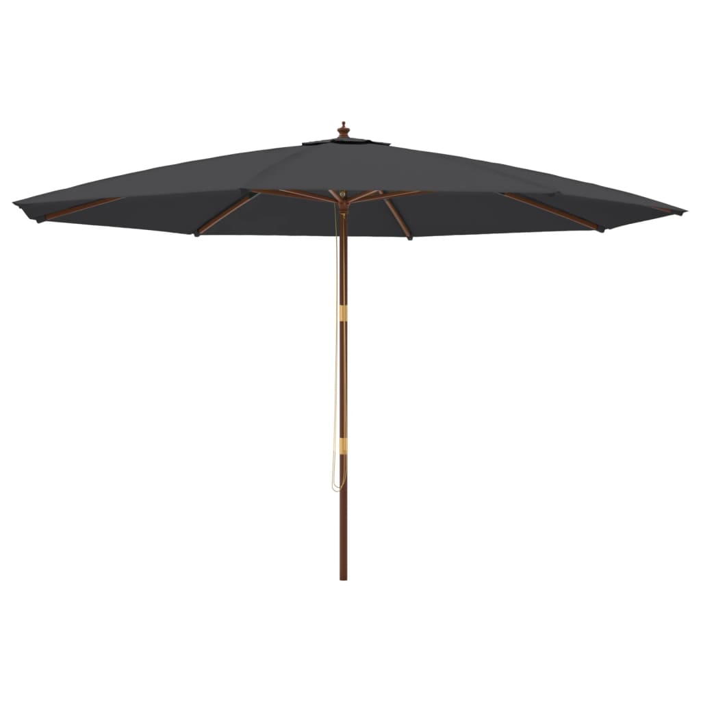 Parasol met houten paal 400x273 cm zwart