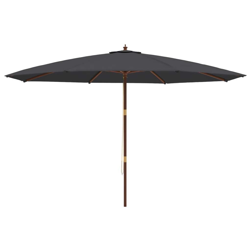 Parasol met houten paal 400x273 cm zwart