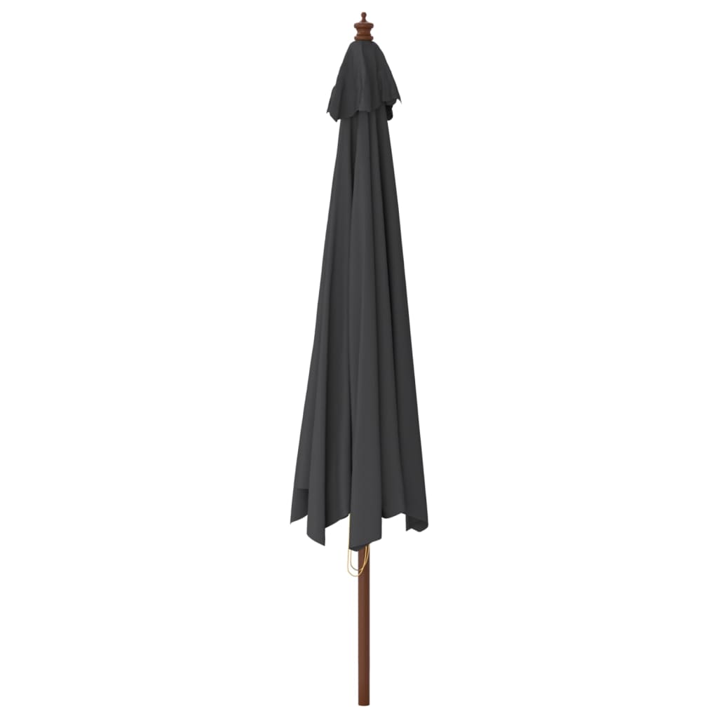 Parasol met houten paal 400x273 cm zwart