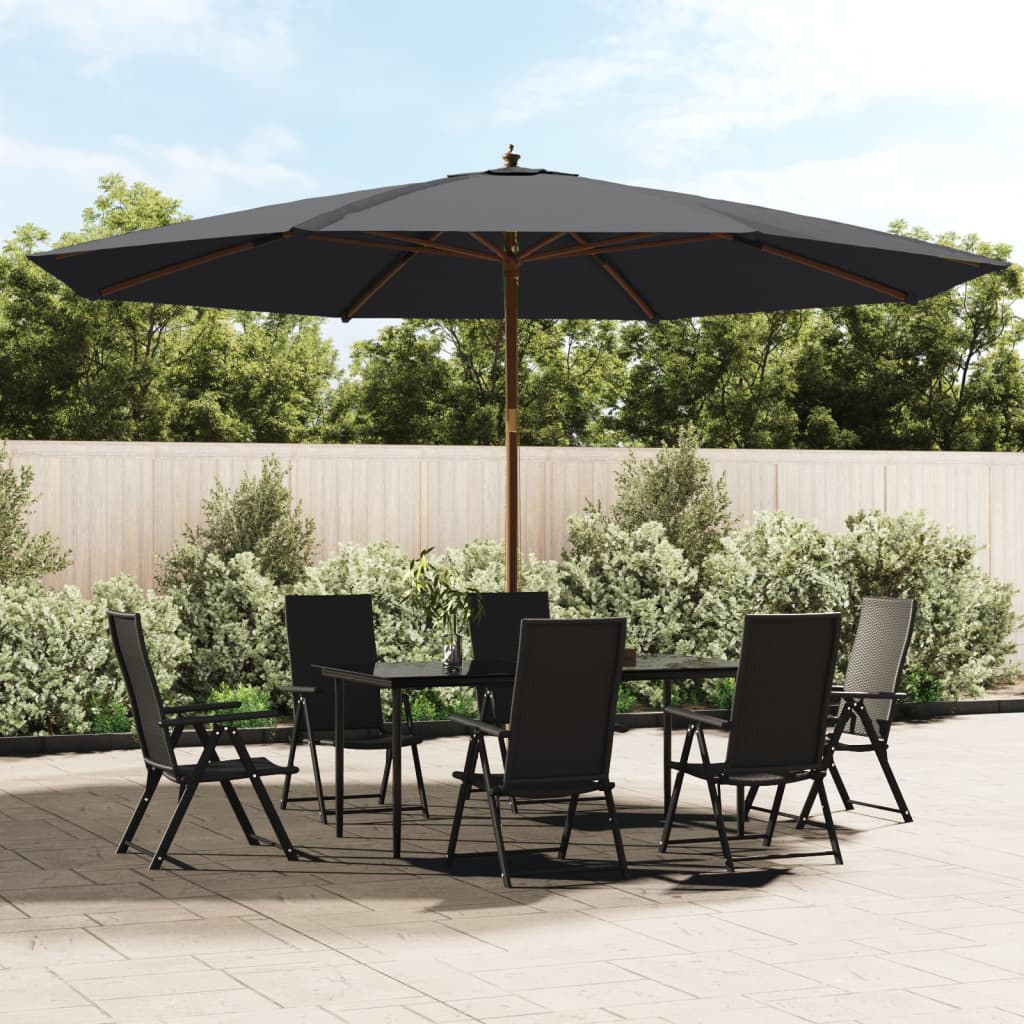 Parasol met houten paal 400x273 cm zwart