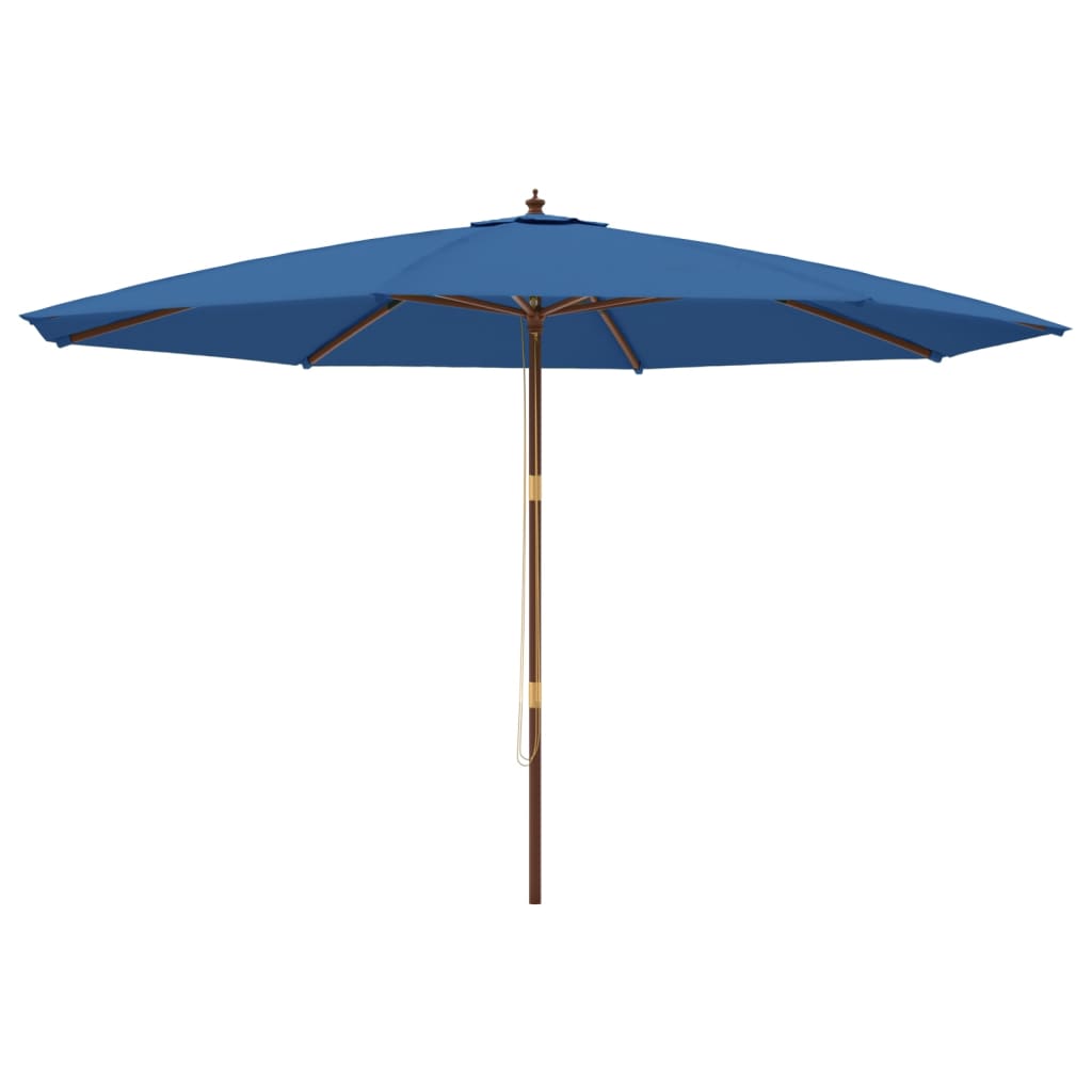 Parasol met houten paal 400x273 cm azuurblauw is nu te koop bij PeponiXL, paradijselijk wonen!