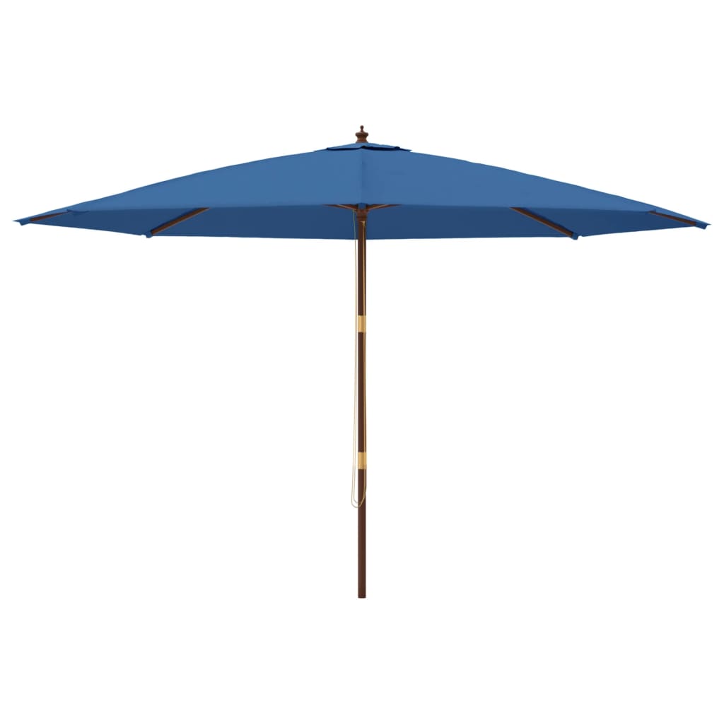 Parasol met houten paal 400x273 cm azuurblauw is nu te koop bij PeponiXL, paradijselijk wonen!