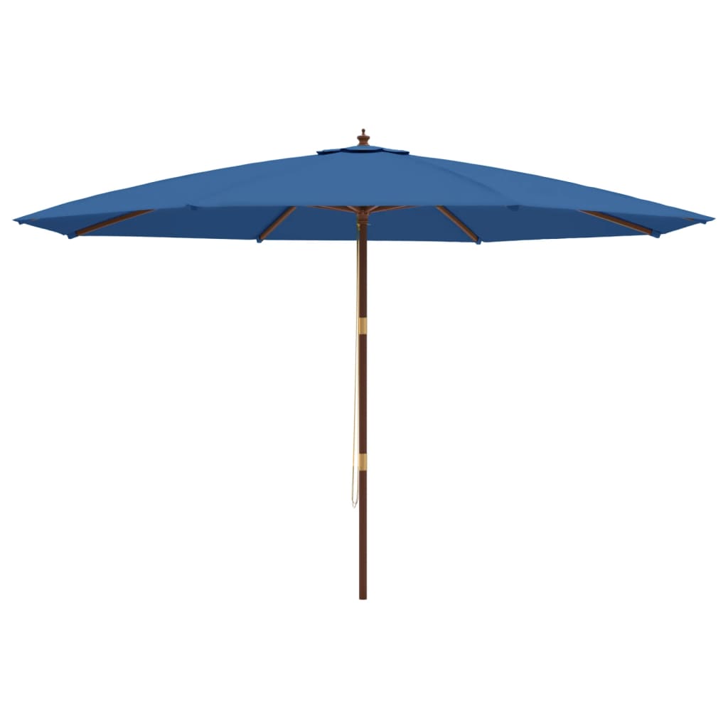 Parasol met houten paal 400x273 cm azuurblauw is nu te koop bij PeponiXL, paradijselijk wonen!