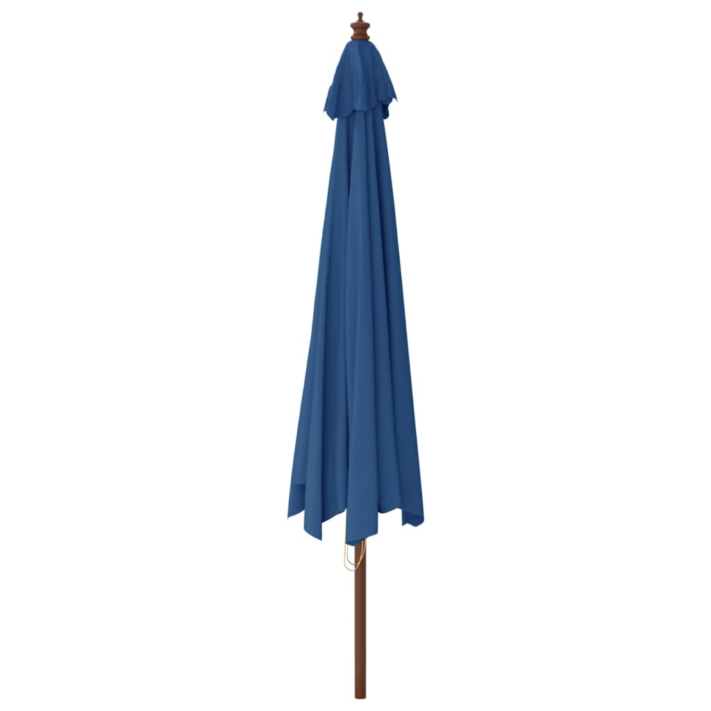 Parasol met houten paal 400x273 cm azuurblauw is nu te koop bij PeponiXL, paradijselijk wonen!
