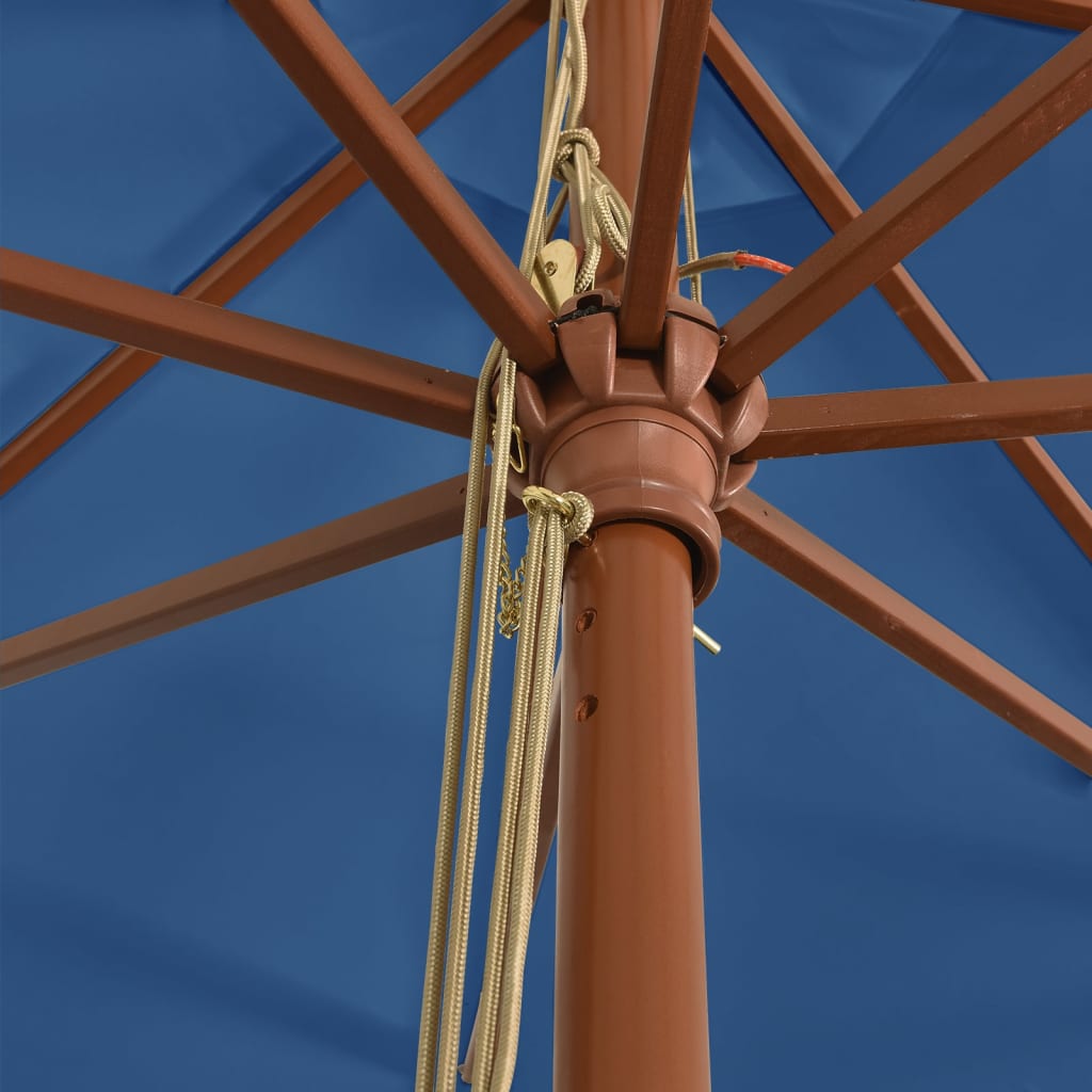Parasol met houten paal 400x273 cm azuurblauw is nu te koop bij PeponiXL, paradijselijk wonen!