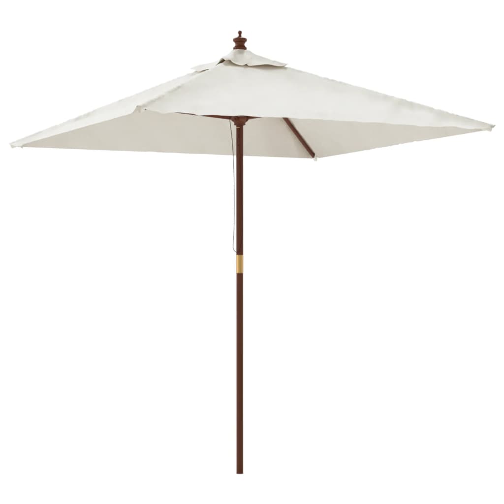 Parasol met houten paal 198x198x231 cm zandkleurig is nu te koop bij PeponiXL, paradijselijk wonen!