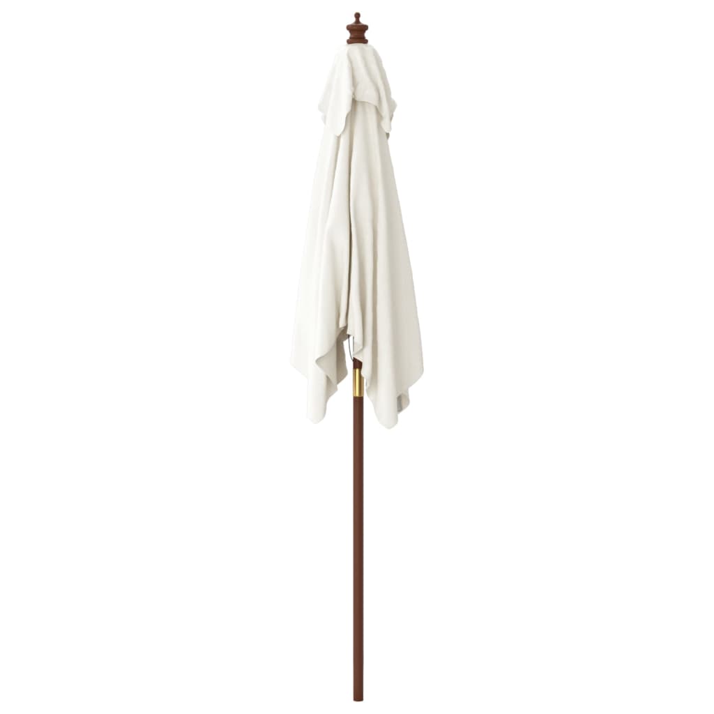 Parasol met houten paal 198x198x231 cm zandkleurig is nu te koop bij PeponiXL, paradijselijk wonen!