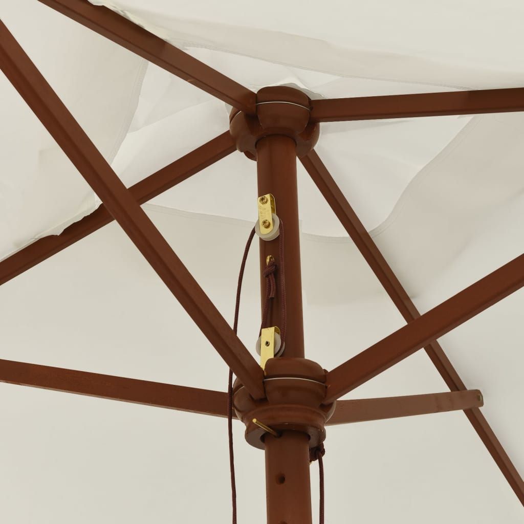 Parasol met houten paal 198x198x231 cm zandkleurig is nu te koop bij PeponiXL, paradijselijk wonen!
