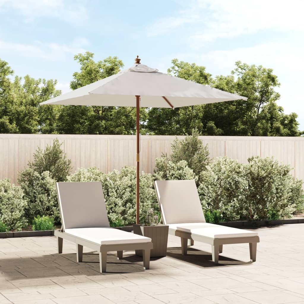 Parasol met houten paal 198x198x231 cm zandkleurig is nu te koop bij PeponiXL, paradijselijk wonen!