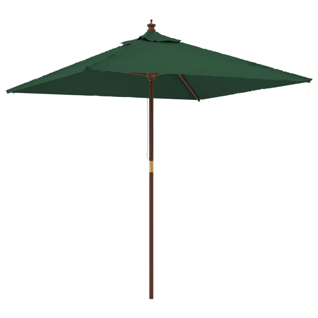 Parasol met houten paal 198x198x231 cm groen is nu te koop bij PeponiXL, paradijselijk wonen!