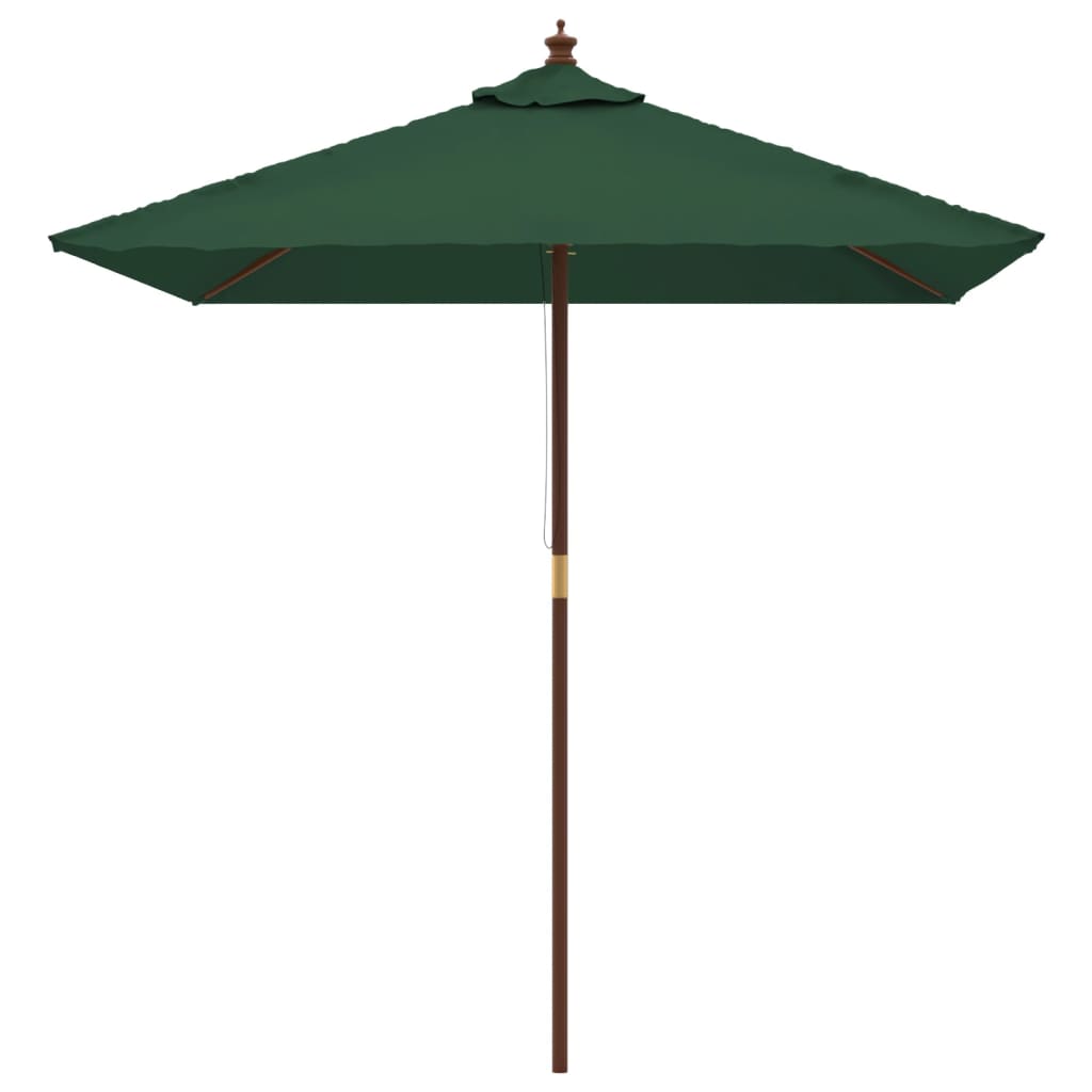 Parasol met houten paal 198x198x231 cm groen is nu te koop bij PeponiXL, paradijselijk wonen!