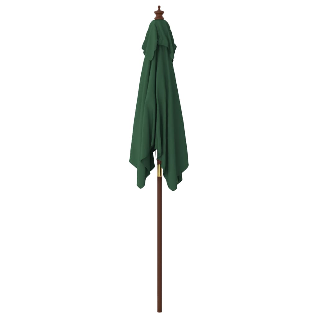 Parasol met houten paal 198x198x231 cm groen is nu te koop bij PeponiXL, paradijselijk wonen!