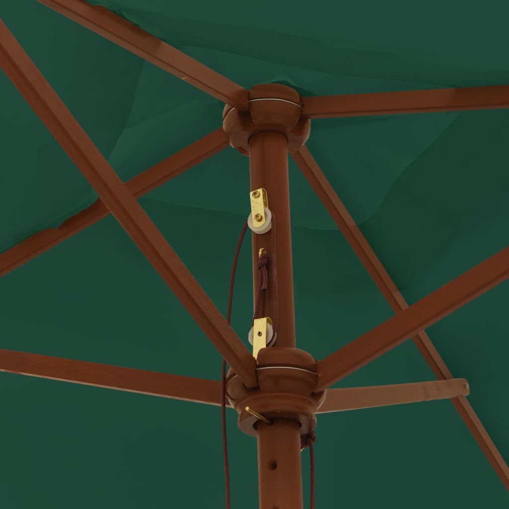 Parasol met houten paal 198x198x231 cm groen is nu te koop bij PeponiXL, paradijselijk wonen!