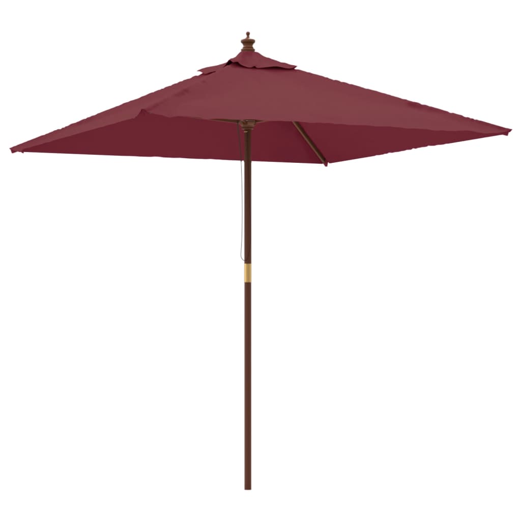 Parasol met houten paal 198x198x231 cm bordeauxrood is nu te koop bij PeponiXL, paradijselijk wonen!