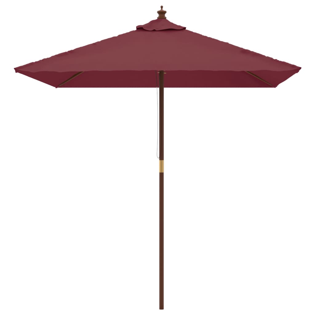 Parasol met houten paal 198x198x231 cm bordeauxrood is nu te koop bij PeponiXL, paradijselijk wonen!