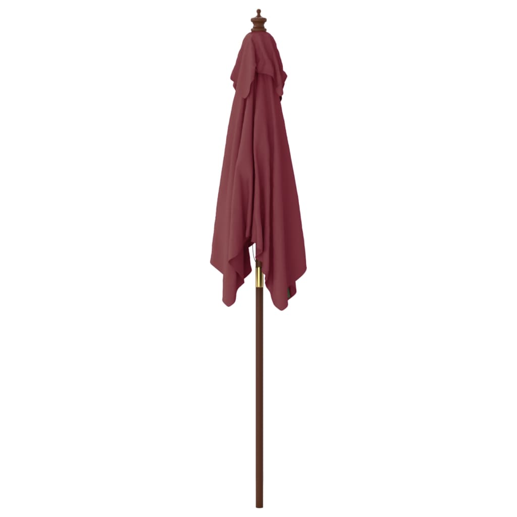 Parasol met houten paal 198x198x231 cm bordeauxrood is nu te koop bij PeponiXL, paradijselijk wonen!