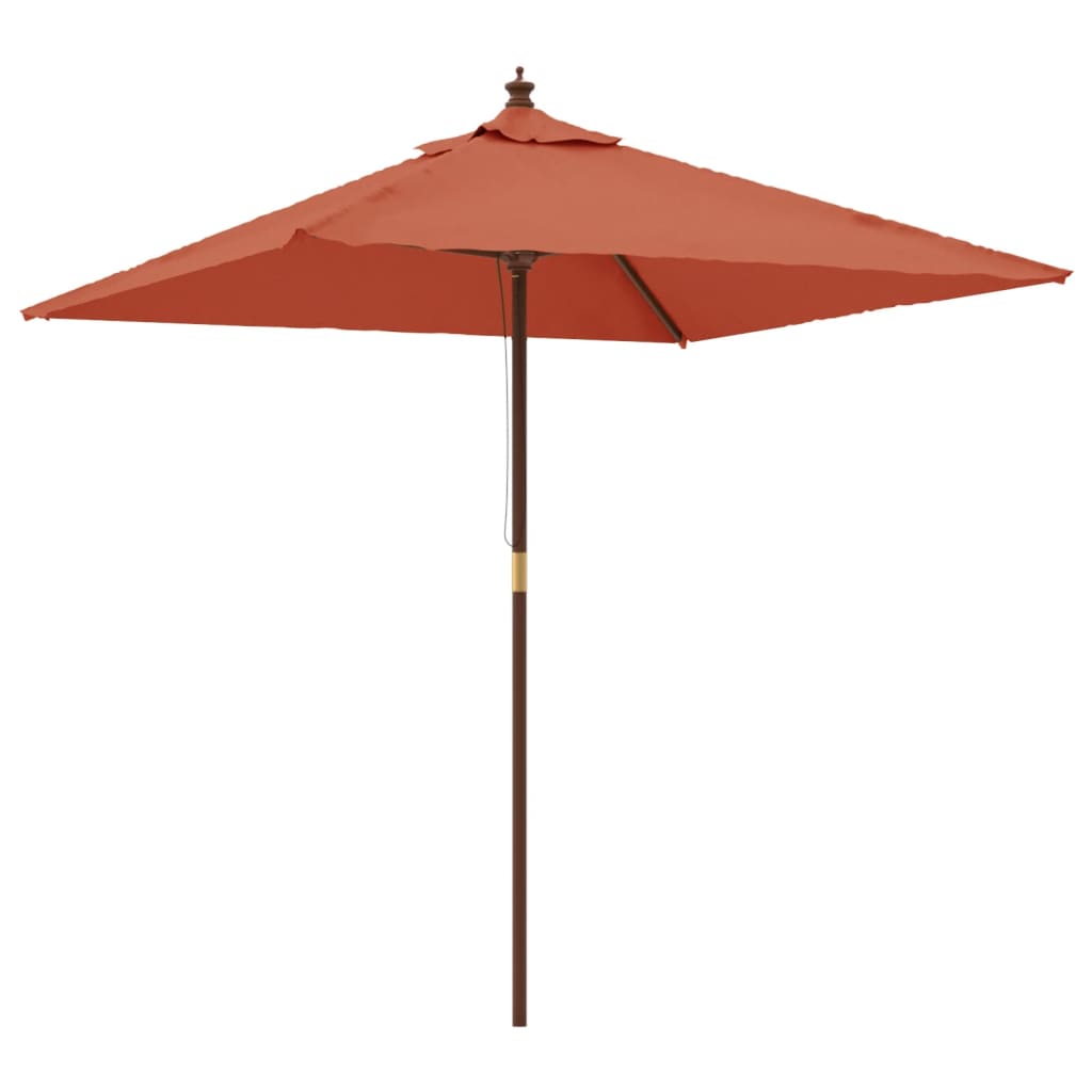 Parasol met houten paal 198x198x231 cm terracottakleurig is nu te koop bij PeponiXL, paradijselijk wonen!