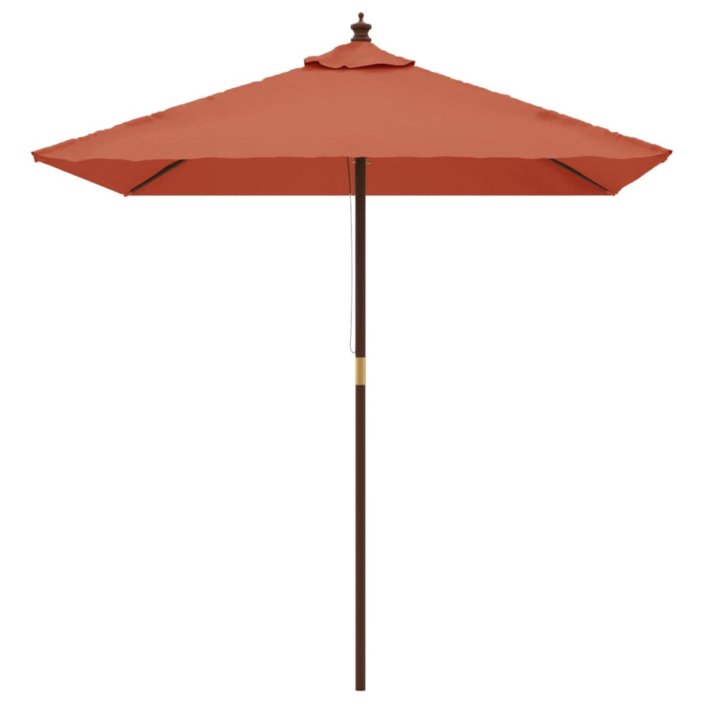 Parasol met houten paal 198x198x231 cm terracottakleurig is nu te koop bij PeponiXL, paradijselijk wonen!