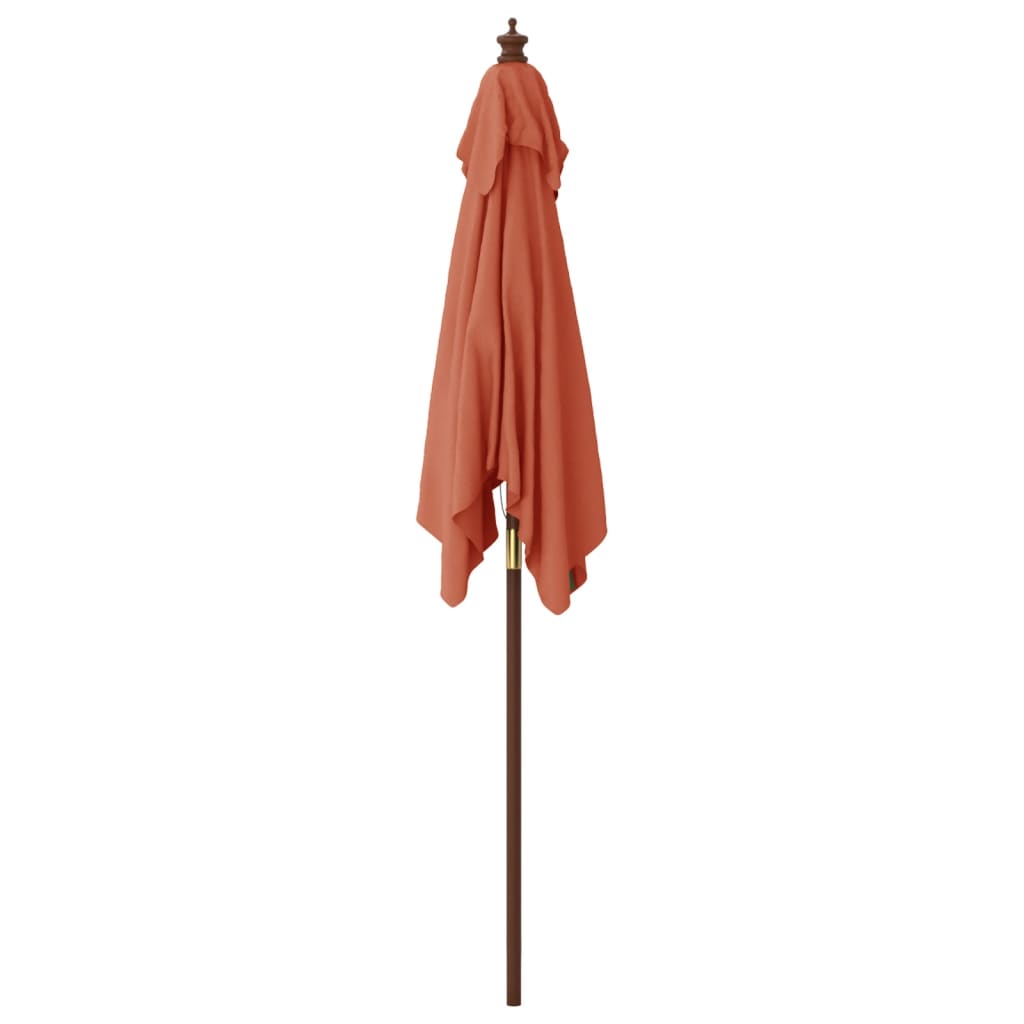 Parasol met houten paal 198x198x231 cm terracottakleurig is nu te koop bij PeponiXL, paradijselijk wonen!