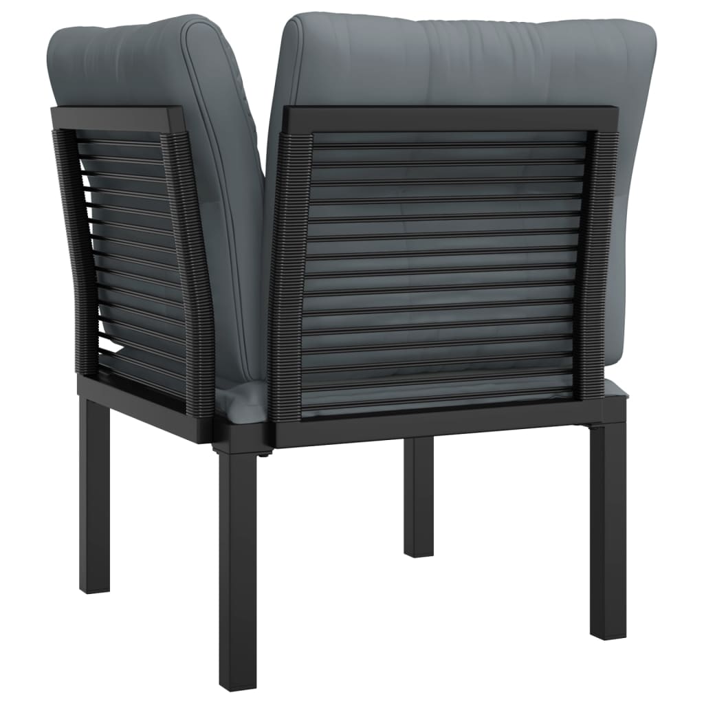 Tuinhoekstoel met kussens poly rattan zwart en grijs is nu te koop bij PeponiXL, paradijselijk wonen!