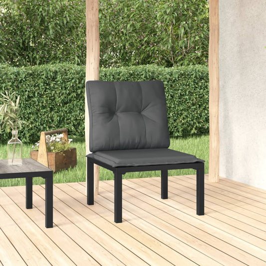 Tuinstoel met kussens poly rattan zwart en grijs is nu te koop bij PeponiXL, paradijselijk wonen!