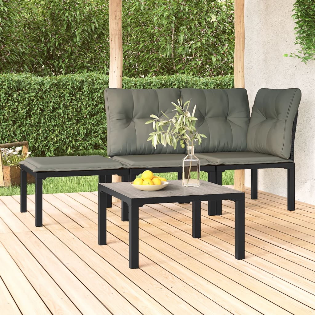 Salontafel tuin 55x55x31 cm DPC en staal grijs is nu te koop bij PeponiXL, paradijselijk wonen!
