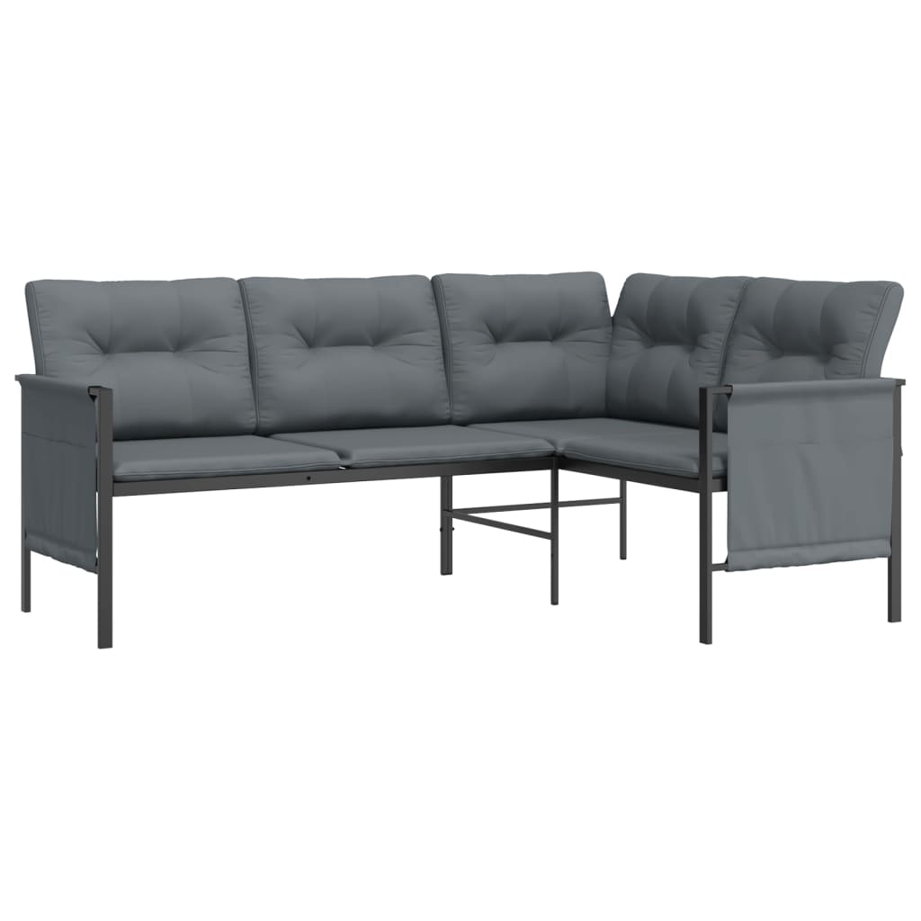 2-delige Loungeset staal antracietkleurig is nu te koop bij PeponiXL, paradijselijk wonen!