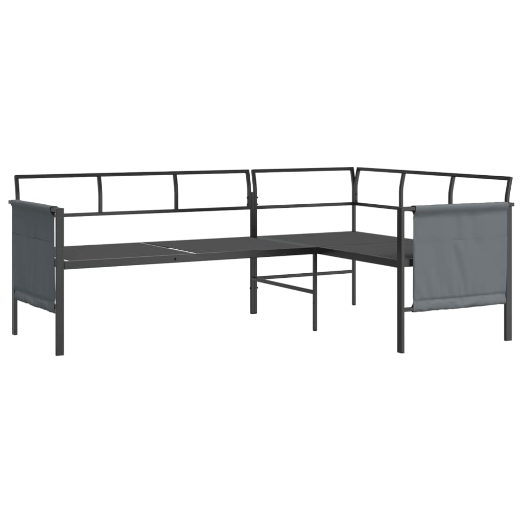 2-delige Loungeset staal antracietkleurig is nu te koop bij PeponiXL, paradijselijk wonen!