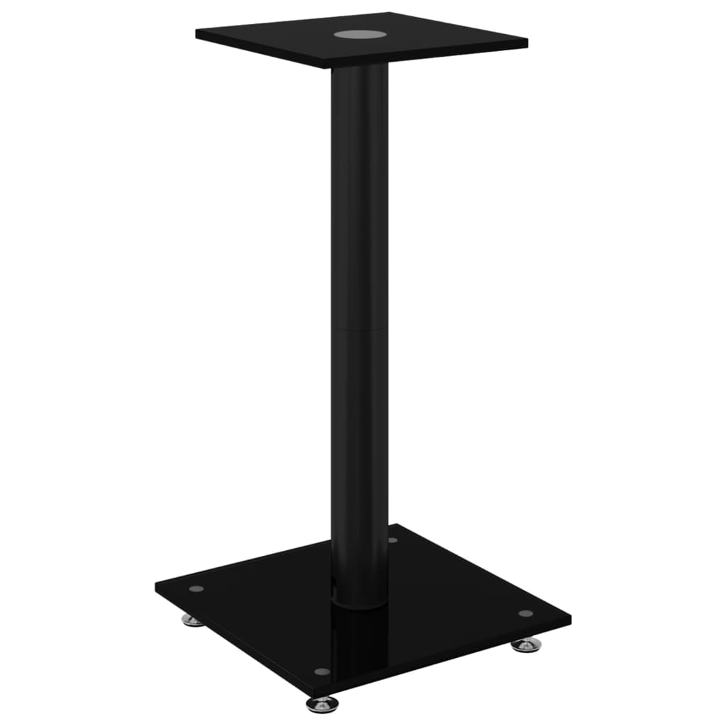 Luidsprekerstandaards 2 st 1 pijler gehard glas zwart is nu te koop bij PeponiXL, paradijselijk wonen!