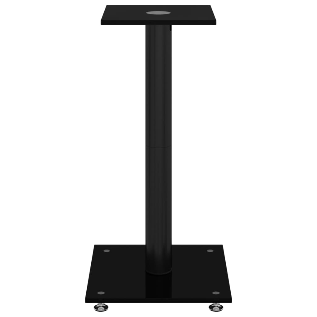 Luidsprekerstandaards 2 st 1 pijler gehard glas zwart is nu te koop bij PeponiXL, paradijselijk wonen!
