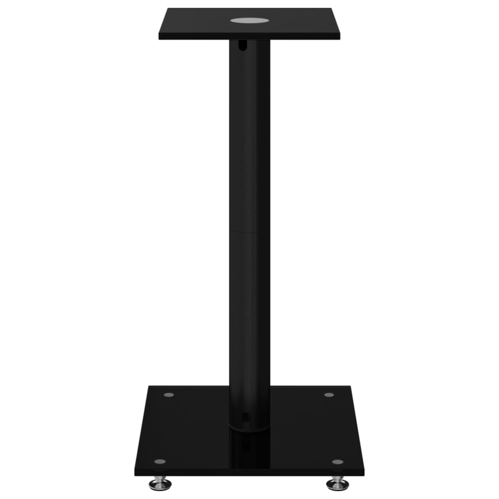 Luidsprekerstandaards 2 st 1 pijler gehard glas zwart is nu te koop bij PeponiXL, paradijselijk wonen!