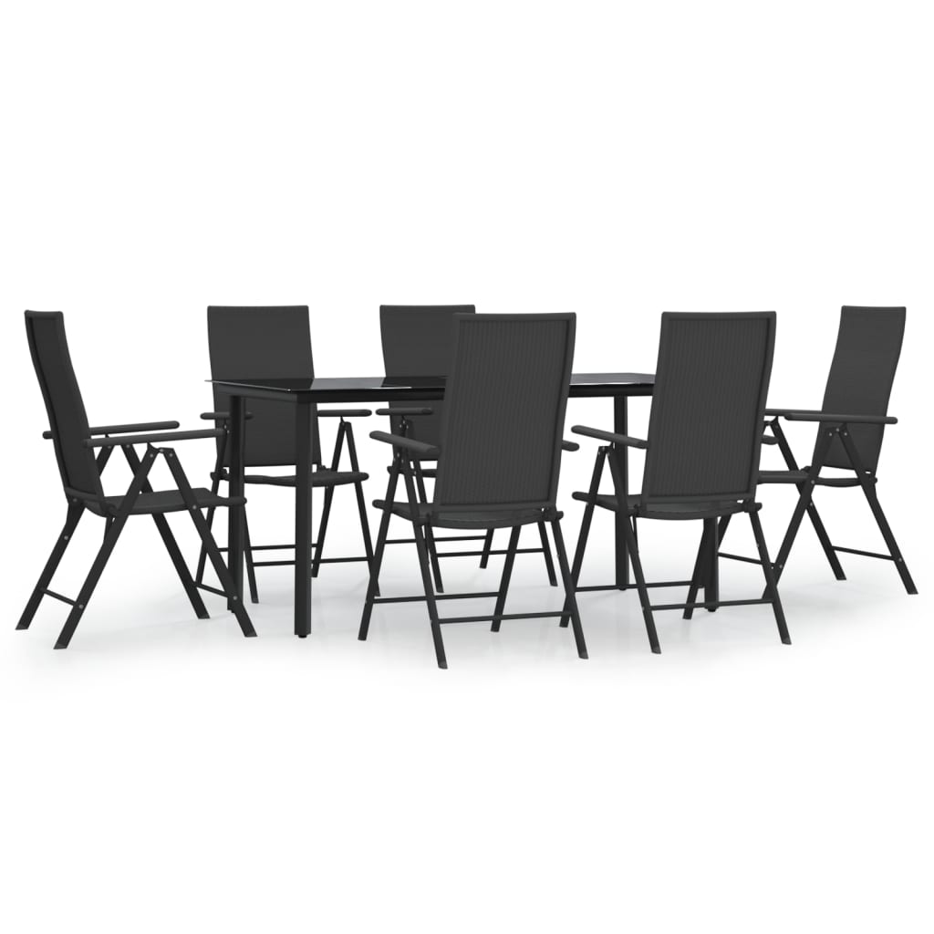 7-delige Tuinset poly rattan zwart is nu te koop bij PeponiXL, paradijselijk wonen!