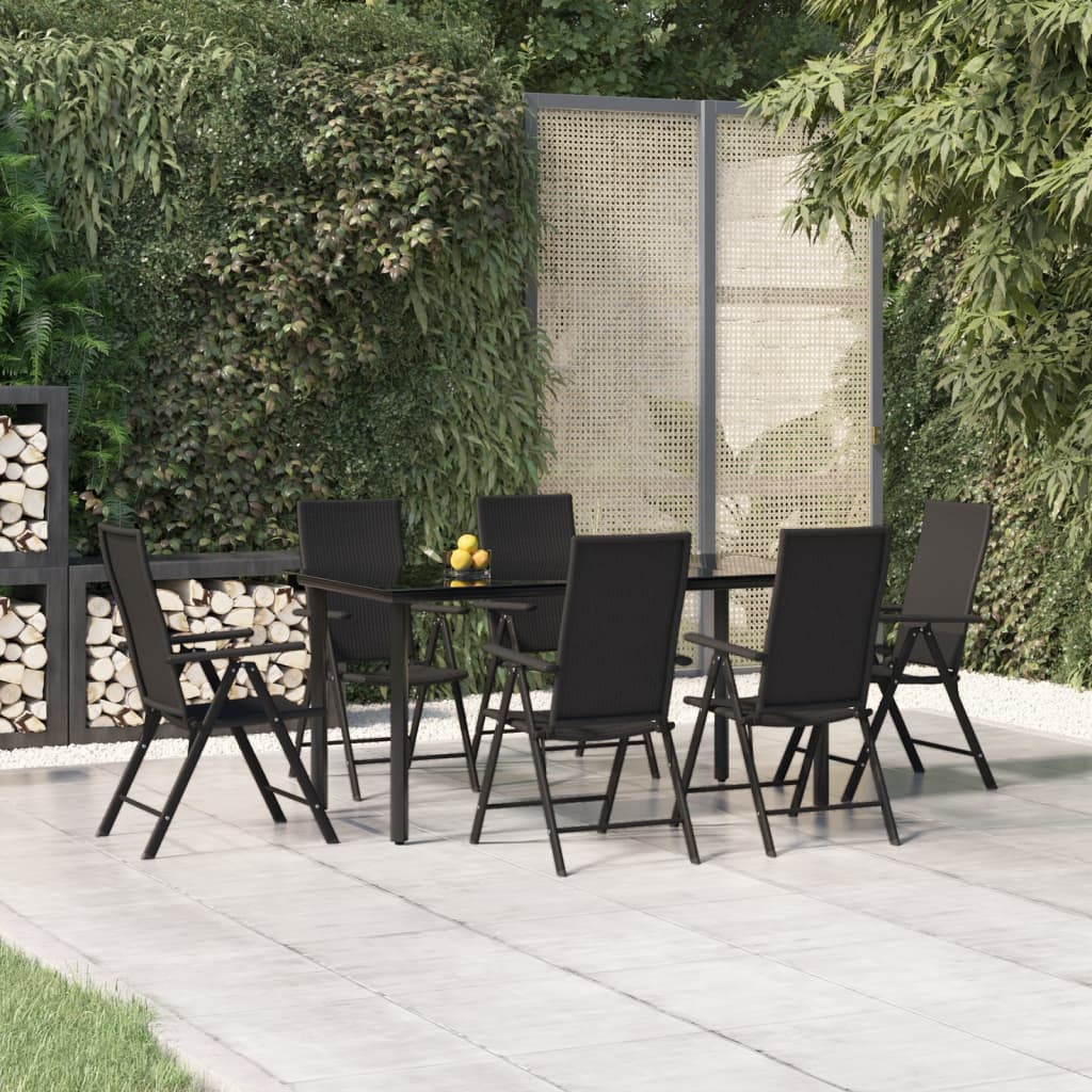 7-delige Tuinset poly rattan zwart is nu te koop bij PeponiXL, paradijselijk wonen!
