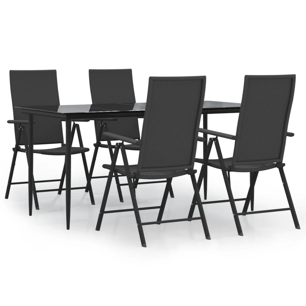 5-delige Tuinset poly rattan zwart is nu te koop bij PeponiXL, paradijselijk wonen!