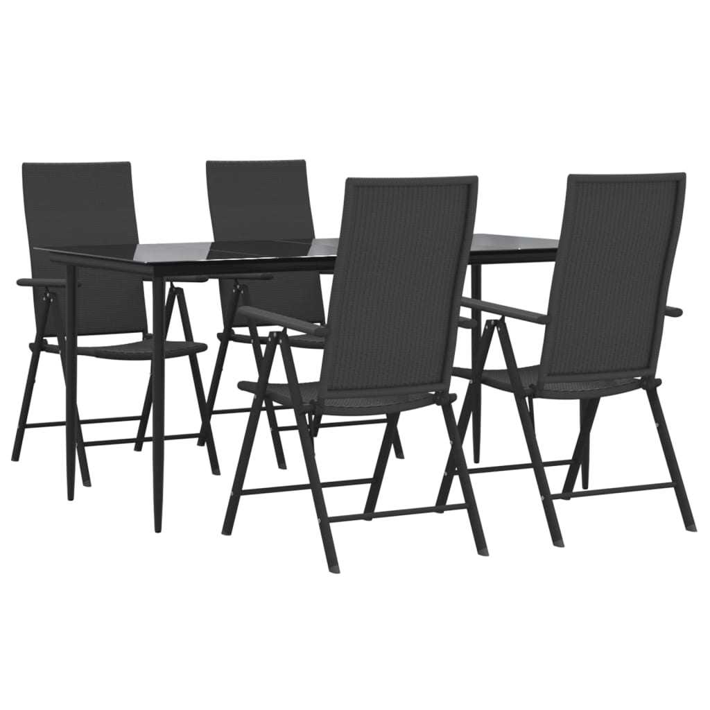 5-delige Tuinset poly rattan zwart is nu te koop bij PeponiXL, paradijselijk wonen!