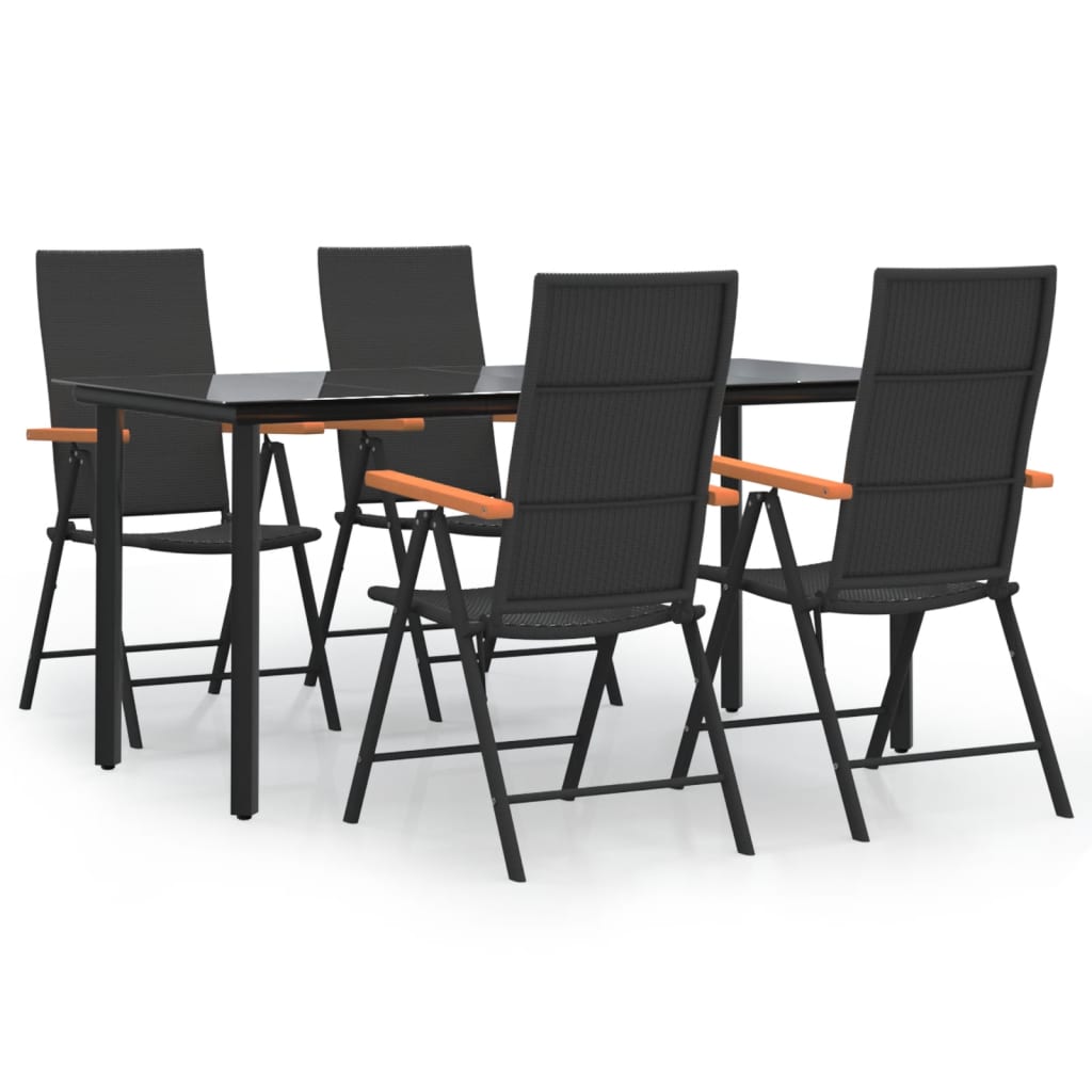 5-delige Tuinset poly rattan zwart en bruin is nu te koop bij PeponiXL, paradijselijk wonen!