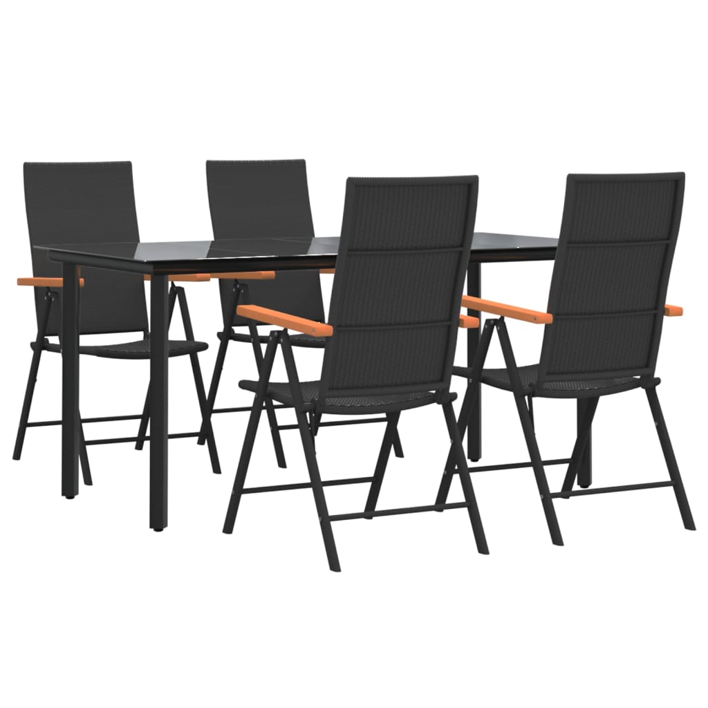 5-delige Tuinset poly rattan zwart en bruin is nu te koop bij PeponiXL, paradijselijk wonen!