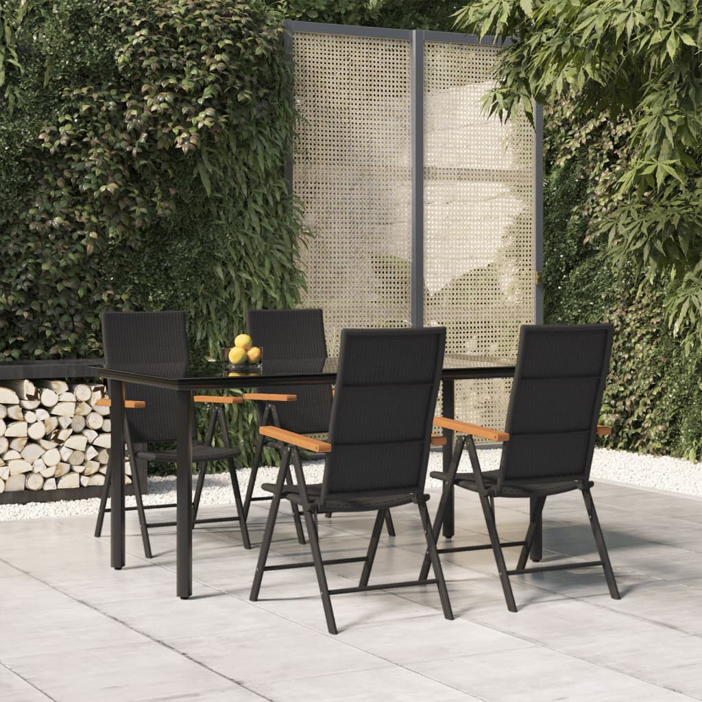 5-delige Tuinset poly rattan zwart en bruin is nu te koop bij PeponiXL, paradijselijk wonen!