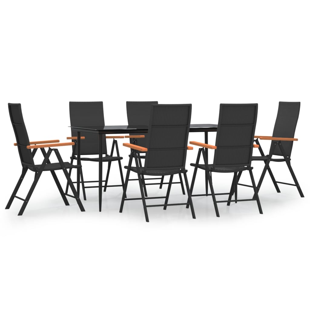 7-delige Tuinset poly rattan zwart en bruin is nu te koop bij PeponiXL, paradijselijk wonen!