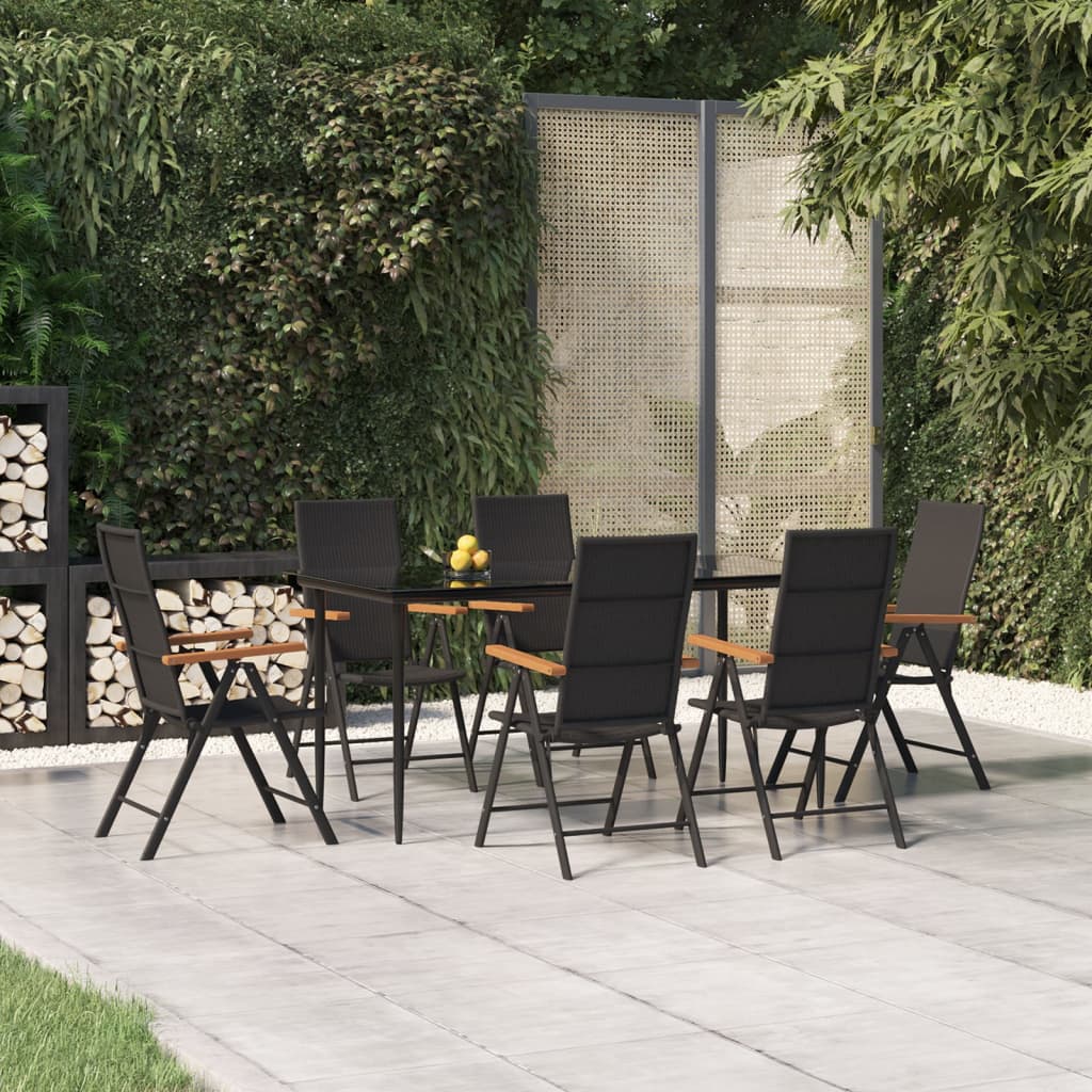 7-delige Tuinset poly rattan zwart en bruin is nu te koop bij PeponiXL, paradijselijk wonen!